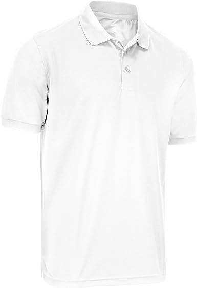 Men's High Moisture Wicking Polo T Shirts White